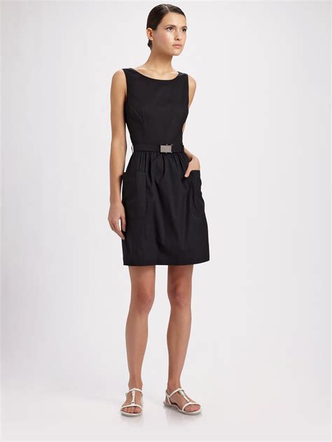 sleeveless black prada dress|prada black dress sleeveless.